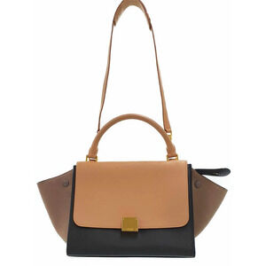 Celine Trapeze Leather 2WAY Handbag Shoulder Bag